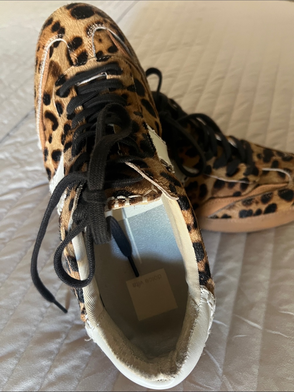 Dolce Vita Leopard Print Sneakers - Black & Brown